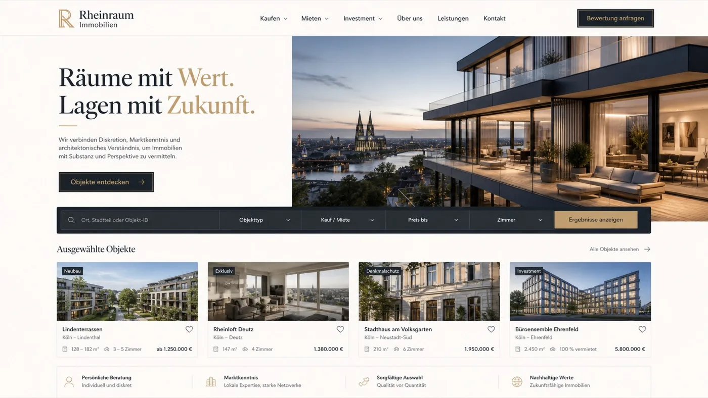 Vorschau einer Immobilien-Website