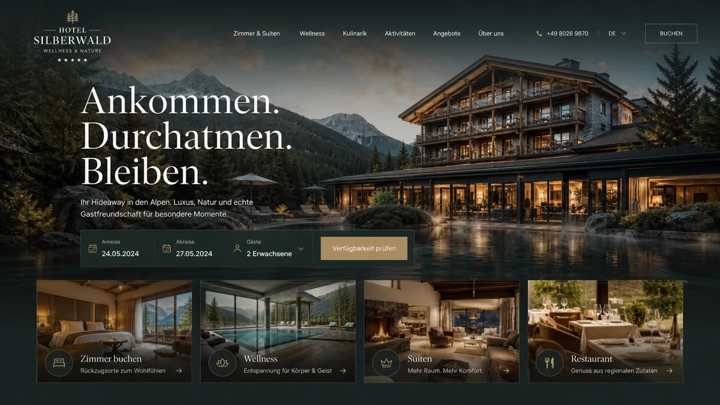 Vorschau einer Hotel-Website